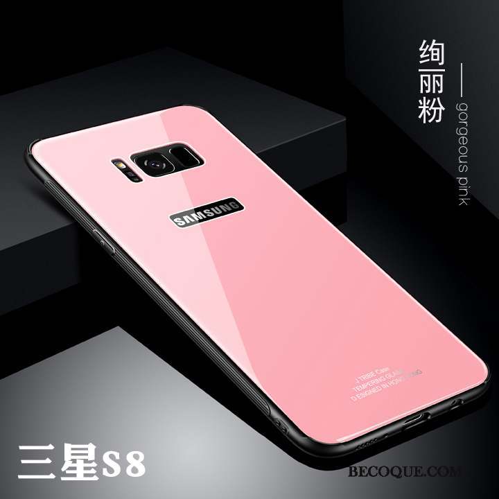 Samsung Galaxy S8 Miroir Protection Nouveau Coque De Téléphone Rose Silicone