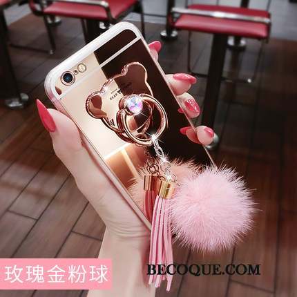 Samsung Galaxy S8 Or Rose Pompon À Franges Anneau Coque De Téléphone Silicone