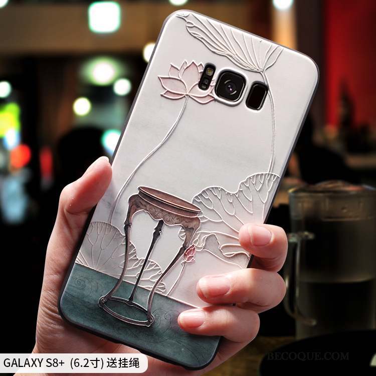 Samsung Galaxy S8+ Personnalité Vert Créatif Silicone Style Chinois Coque De Téléphone