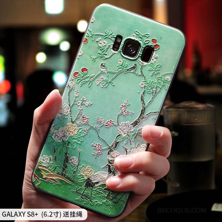 Samsung Galaxy S8+ Personnalité Vert Créatif Silicone Style Chinois Coque De Téléphone