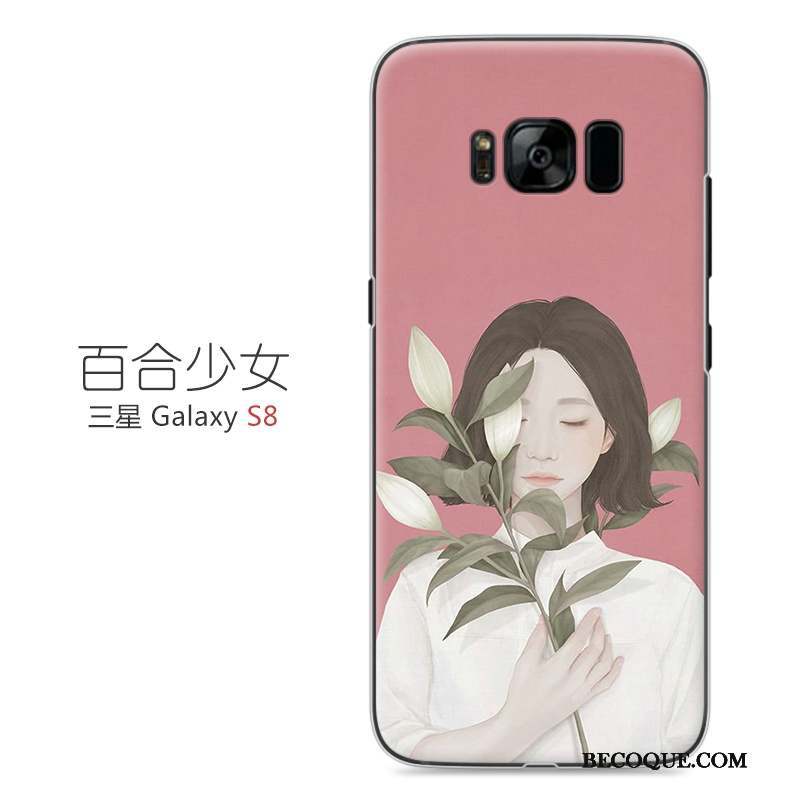 Samsung Galaxy S8 Protection Difficile Rose Coque Étui Art