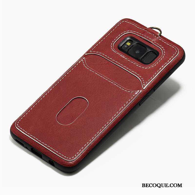 Samsung Galaxy S8+ Protection Incassable Luxe Kaki Coque De Téléphone Cuir Véritable
