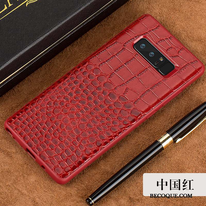 Samsung Galaxy S8 Protection Rouge Business Étui Cuir Véritable Coque De Téléphone