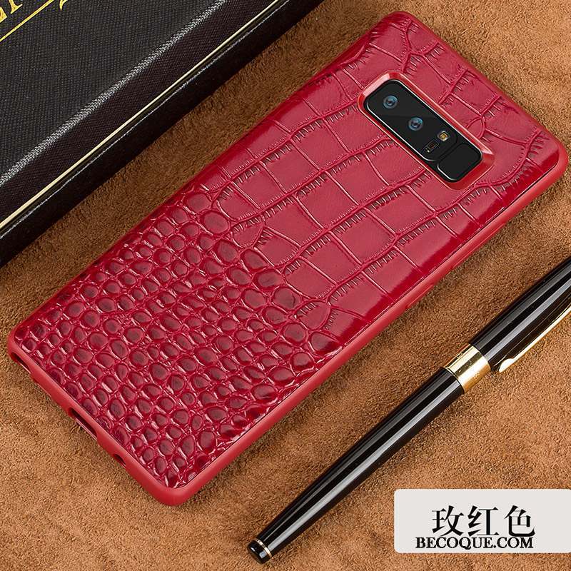 Samsung Galaxy S8 Protection Rouge Business Étui Cuir Véritable Coque De Téléphone