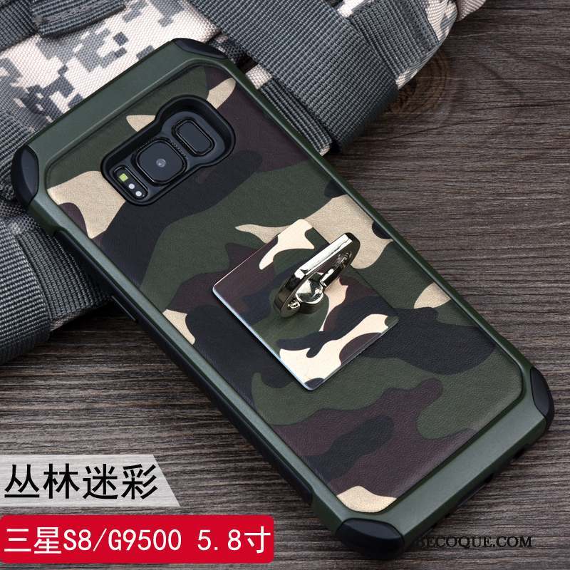 Samsung Galaxy S8 Protection Étui Anneau Camouflage Coque De Téléphone Bleu