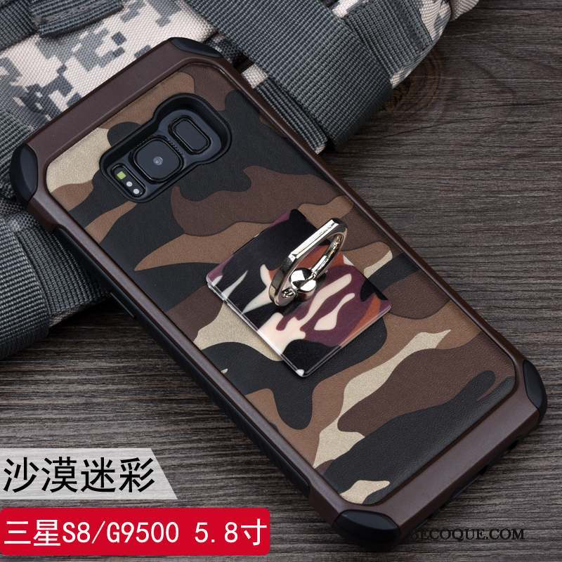 Samsung Galaxy S8 Protection Étui Anneau Camouflage Coque De Téléphone Bleu