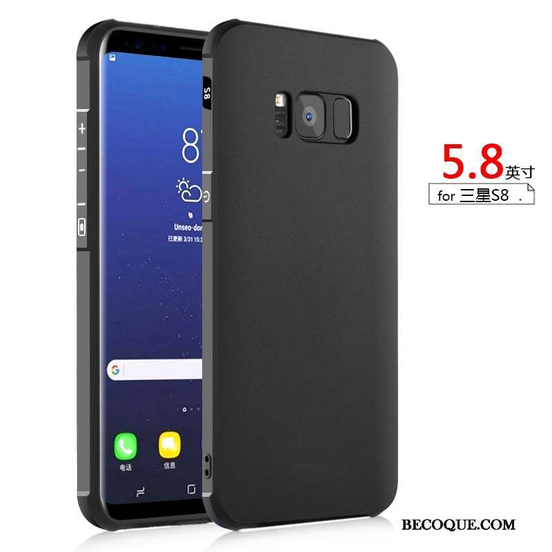 Samsung Galaxy S8 Silicone Gris Fluide Doux Tendance Coque Étui