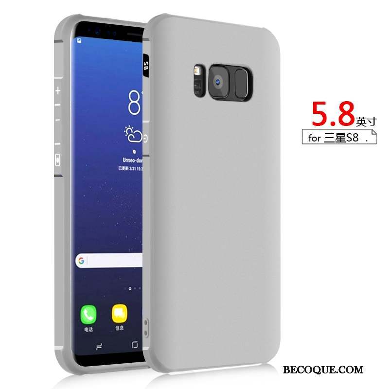 Samsung Galaxy S8 Silicone Gris Fluide Doux Tendance Coque Étui