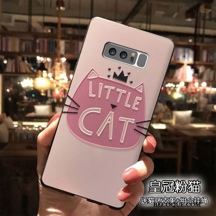 Samsung Galaxy S8+ Tendance Rose Dessin Animé Silicone Coque Étui