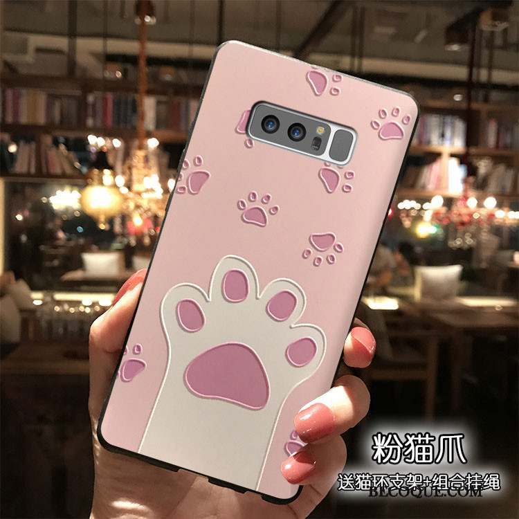 Samsung Galaxy S8+ Tendance Rose Dessin Animé Silicone Coque Étui