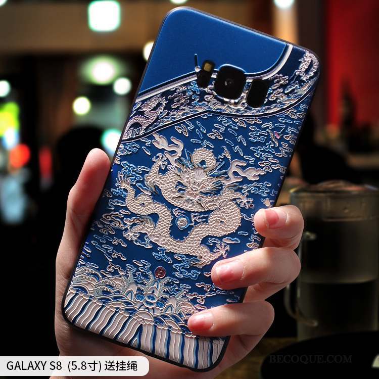 Samsung Galaxy S8+ Tout Compris Amoureux Incassable Coque De Téléphone Silicone Bleu