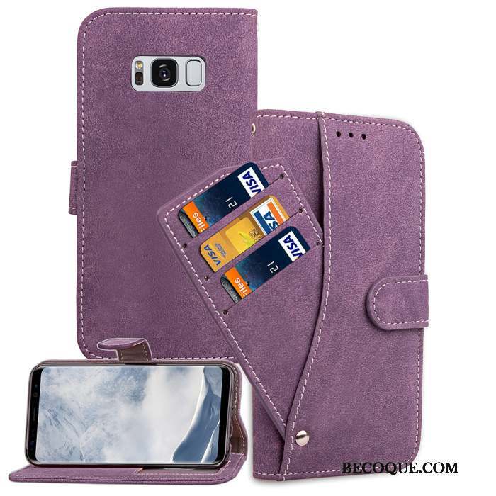 Samsung Galaxy S8 Tout Compris Carte Téléphone Portable Étui En Cuir Incassable Coque De Téléphone