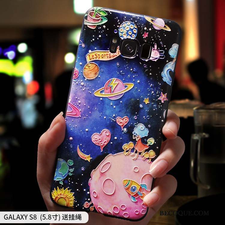 Samsung Galaxy S8+ Tout Compris Coque De Téléphone Violet Créatif Incassable Silicone