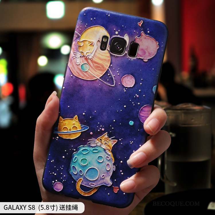 Samsung Galaxy S8+ Tout Compris Coque De Téléphone Violet Créatif Incassable Silicone