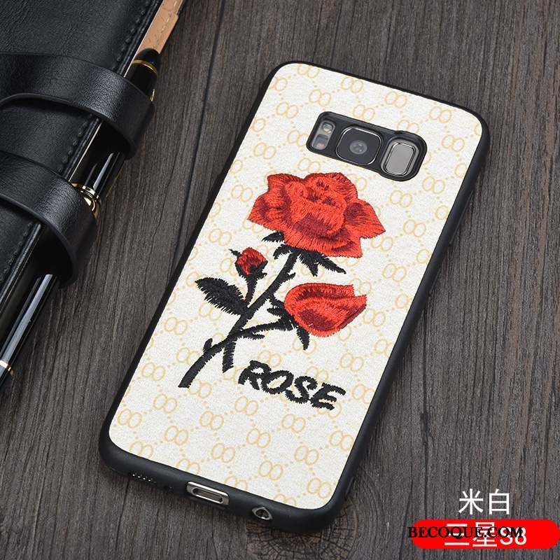 Samsung Galaxy S8 Tout Compris Étui Silicone Rose Coque De Téléphone Cuir