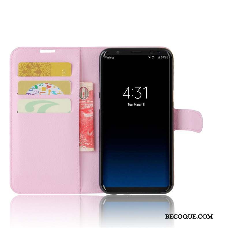 Samsung Galaxy S8 Étui En Cuir Coque De Téléphone Housse Noir Support Téléphone Portable