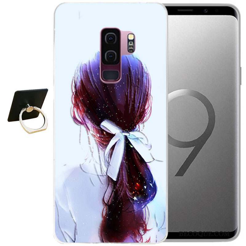 Samsung Galaxy S9 Bleu Étui Coque Tout Compris Vent Gaufrage