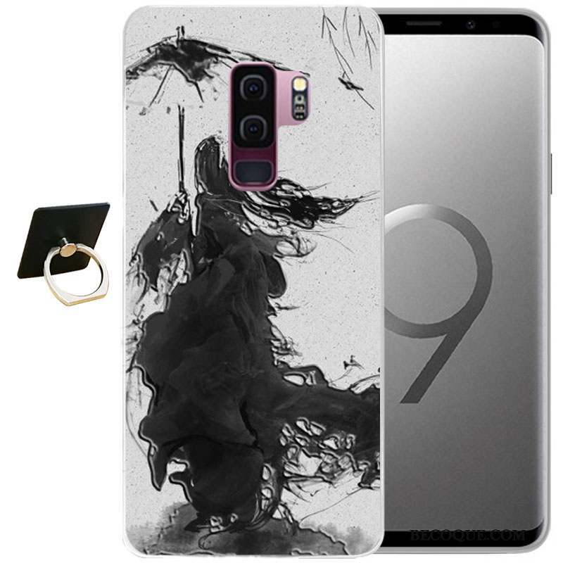 Samsung Galaxy S9 Bleu Étui Coque Tout Compris Vent Gaufrage