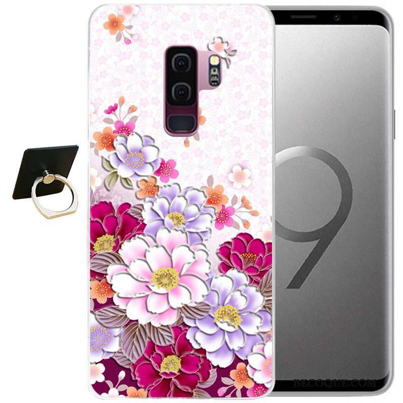 Samsung Galaxy S9 Bleu Étui Coque Tout Compris Vent Gaufrage