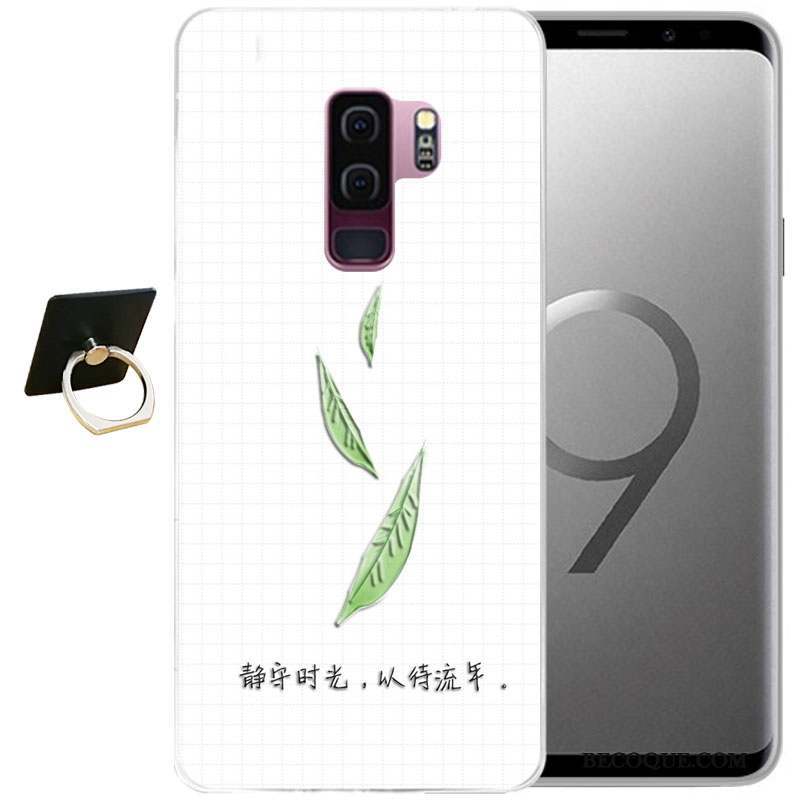 Samsung Galaxy S9 Bleu Étui Coque Tout Compris Vent Gaufrage