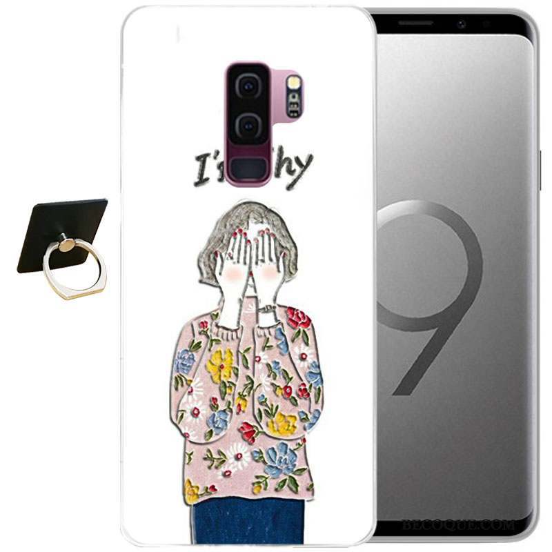 Samsung Galaxy S9 Bleu Étui Coque Tout Compris Vent Gaufrage