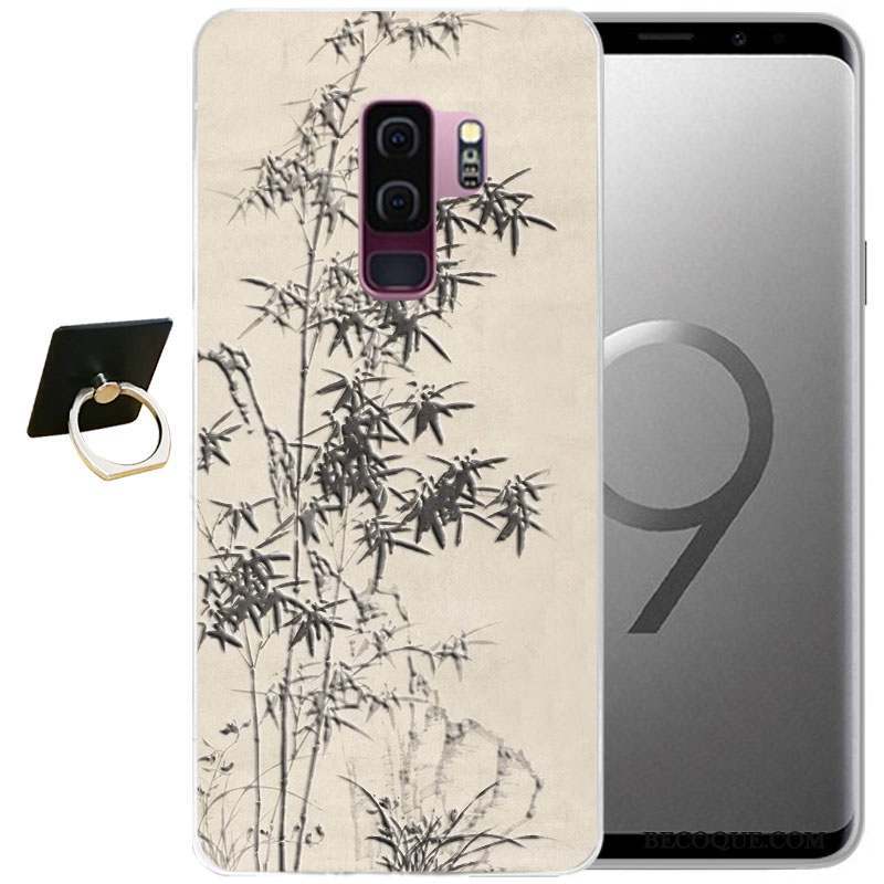 Samsung Galaxy S9 Bleu Étui Coque Tout Compris Vent Gaufrage