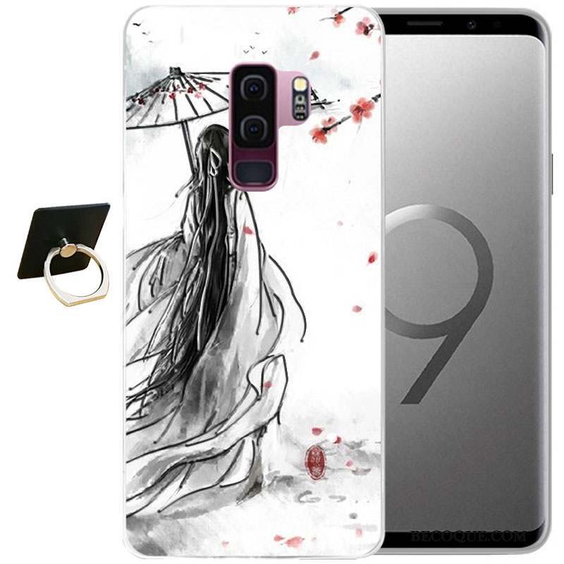 Samsung Galaxy S9 Bleu Étui Coque Tout Compris Vent Gaufrage