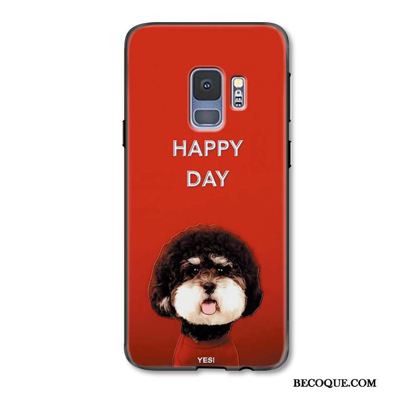 Samsung Galaxy S9+ Charmant Rouge Étui Dessin Animé Coque De Téléphone Peinture