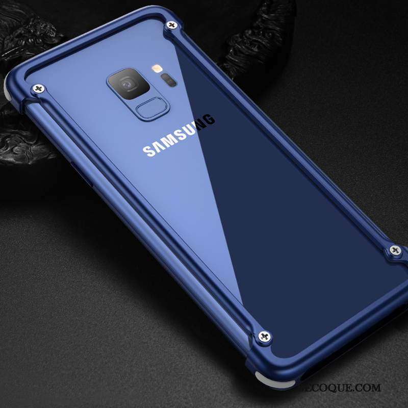 Samsung Galaxy S9+ Coque Border Incassable Étui Marque De Tendance Noir Personnalité