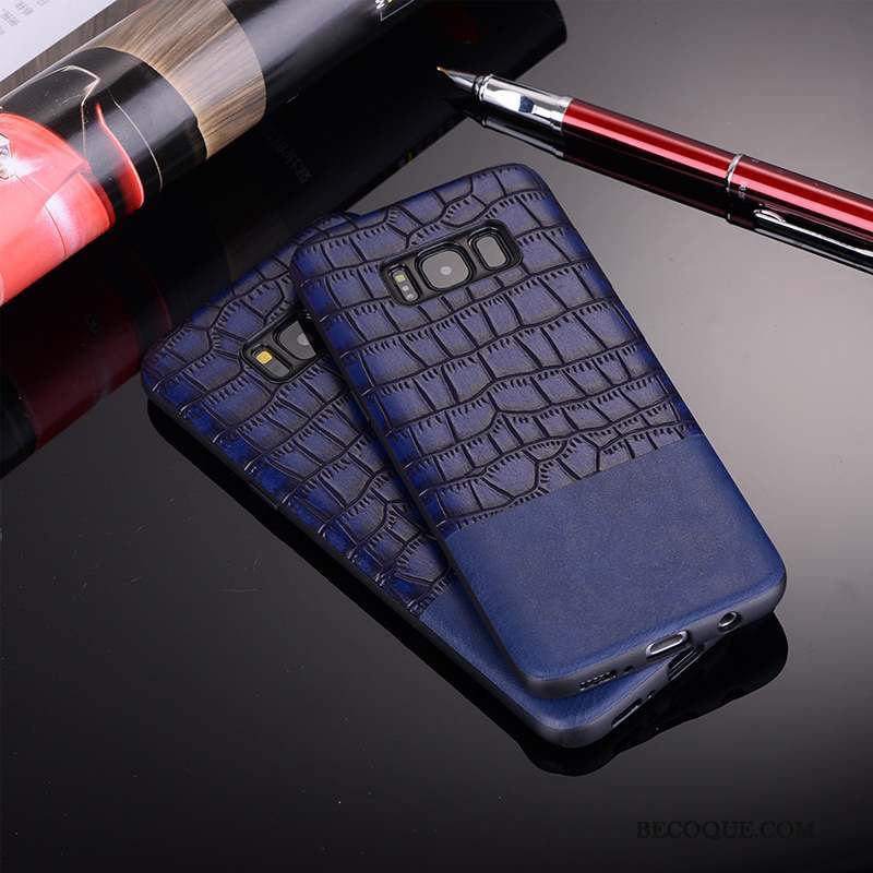 Samsung Galaxy S9+ Coque De Téléphone Cuir Crocodile Tout Compris Tendance Qualité