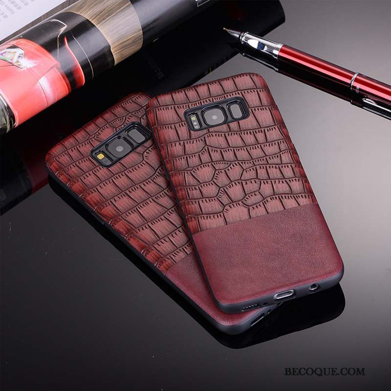 Samsung Galaxy S9+ Coque De Téléphone Cuir Crocodile Tout Compris Tendance Qualité