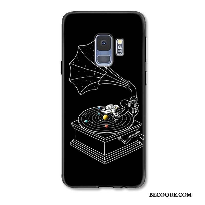 Samsung Galaxy S9+ Coque De Téléphone Incassable Gaufrage Noir Protection Étui