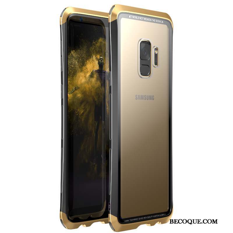 Samsung Galaxy S9 Coque De Téléphone Incassable Or Étui Métal Protection