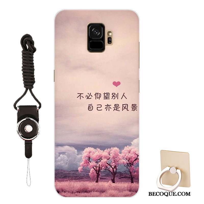 Samsung Galaxy S9 Coque De Téléphone Rose Étui Fluide Doux Personnalité