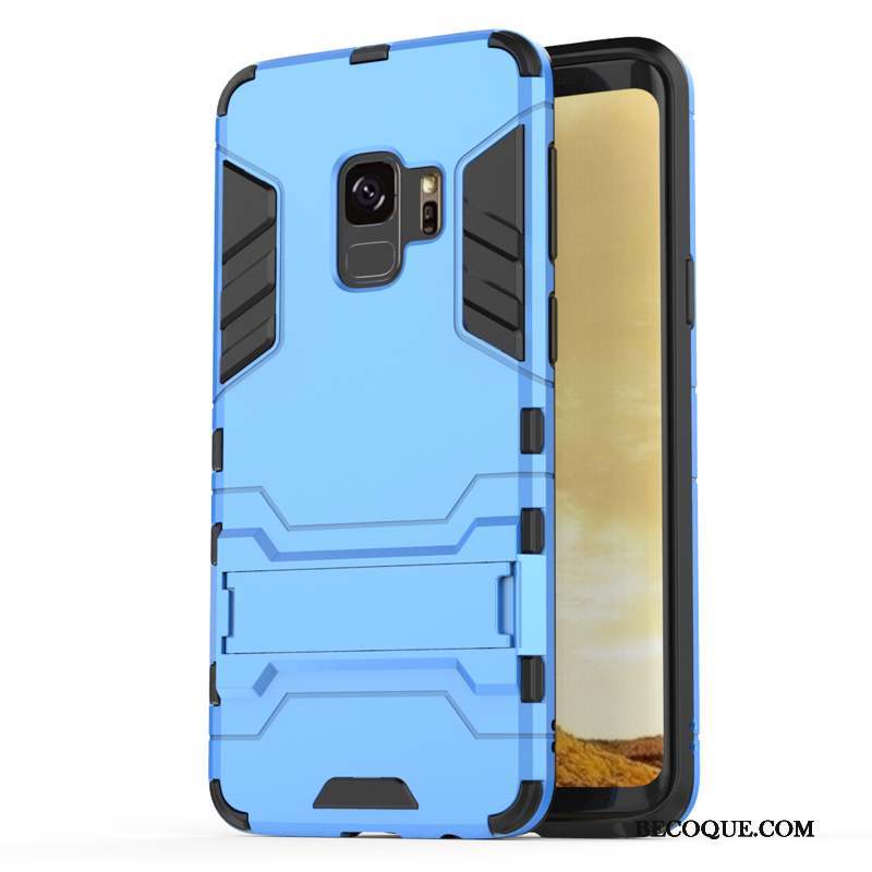 Samsung Galaxy S9+ Coque Délavé En Daim Créatif Incassable Protection Bleu Tout Compris