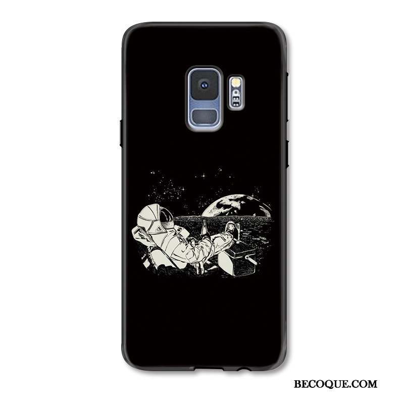 Samsung Galaxy S9 Coque Gaufrage Créatif Noir Personnalité Incassable Silicone