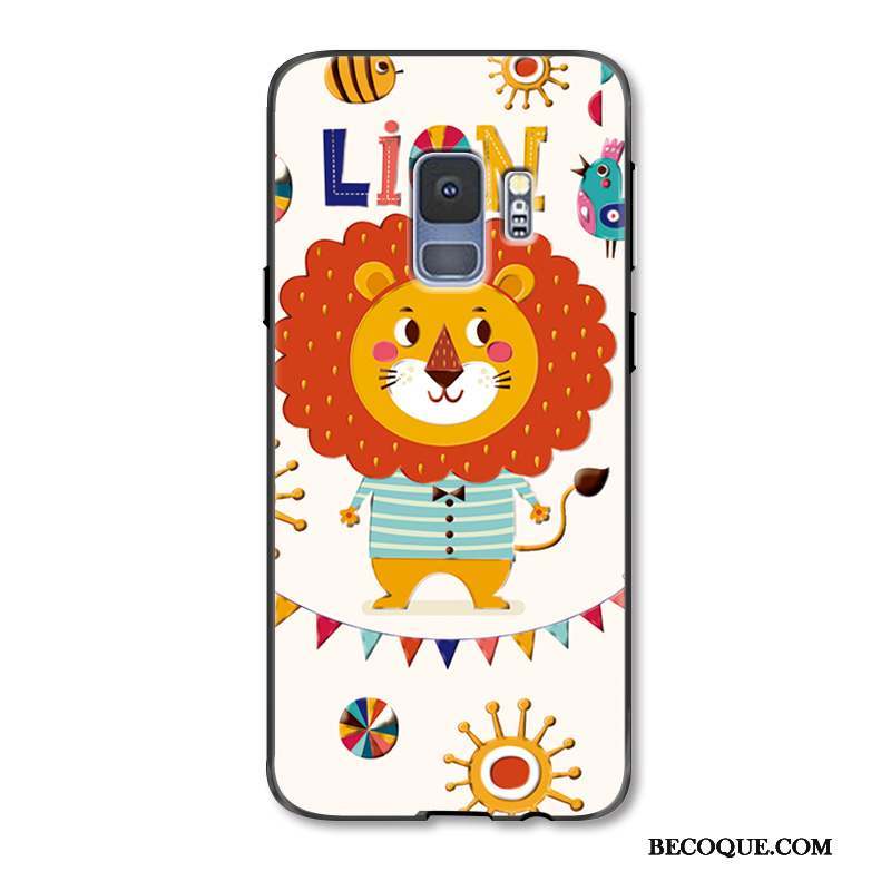 Samsung Galaxy S9+ Coque Lion Amoureux Nouveau Mignonne Peinture Étui