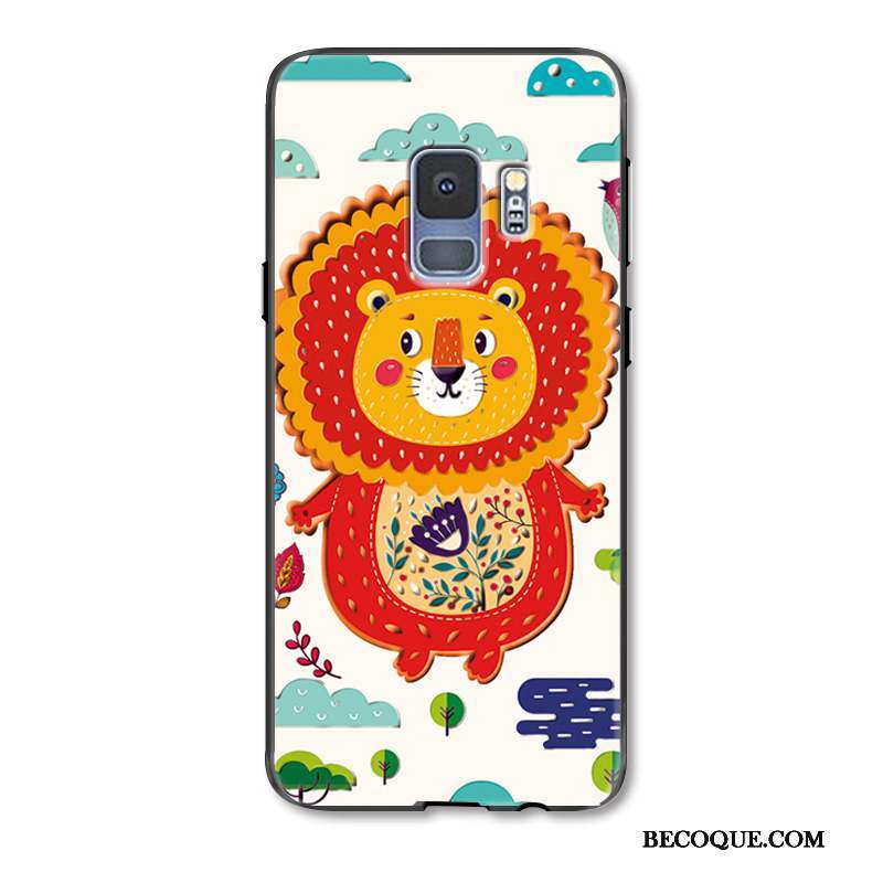 Samsung Galaxy S9+ Coque Lion Amoureux Nouveau Mignonne Peinture Étui