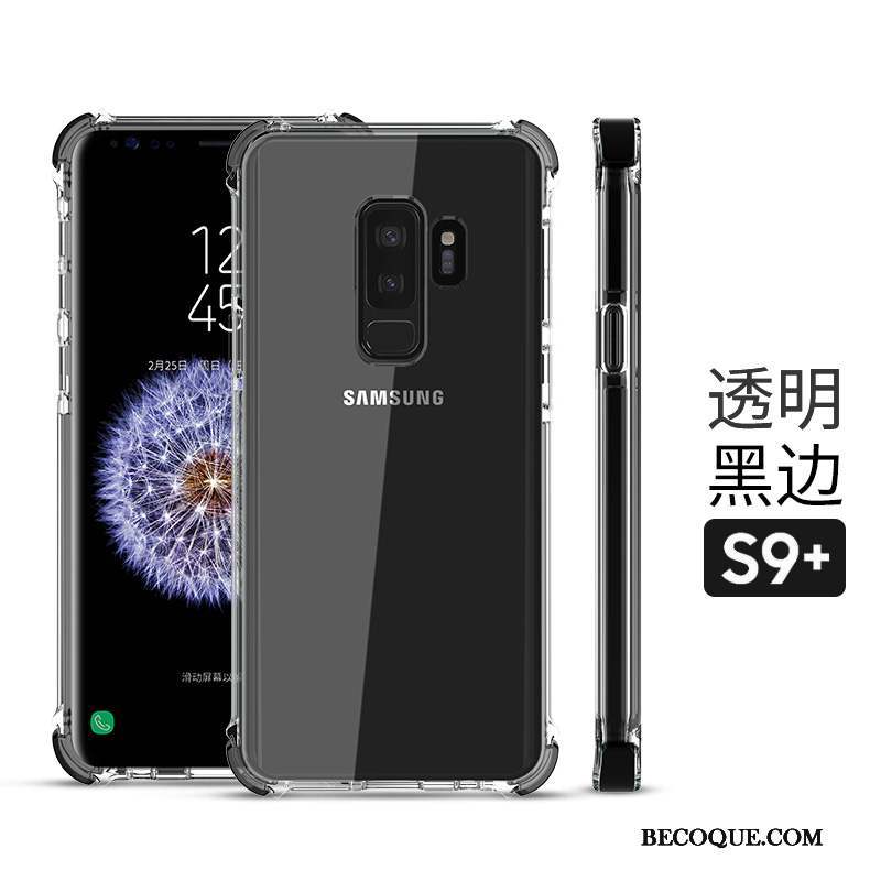 Samsung Galaxy S9+ Coque Nouveau Transparent Rouge Étui Tout Compris Protection