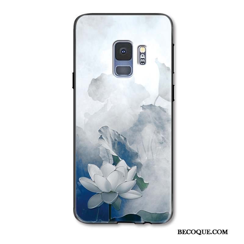 Samsung Galaxy S9+ Coque Ornements Suspendus Frais Vintage Blanc Style Chinois Étui