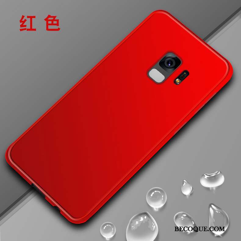 Samsung Galaxy S9 Coque Protection Fluide Doux Délavé En Daim Très Mince Silicone Rouge