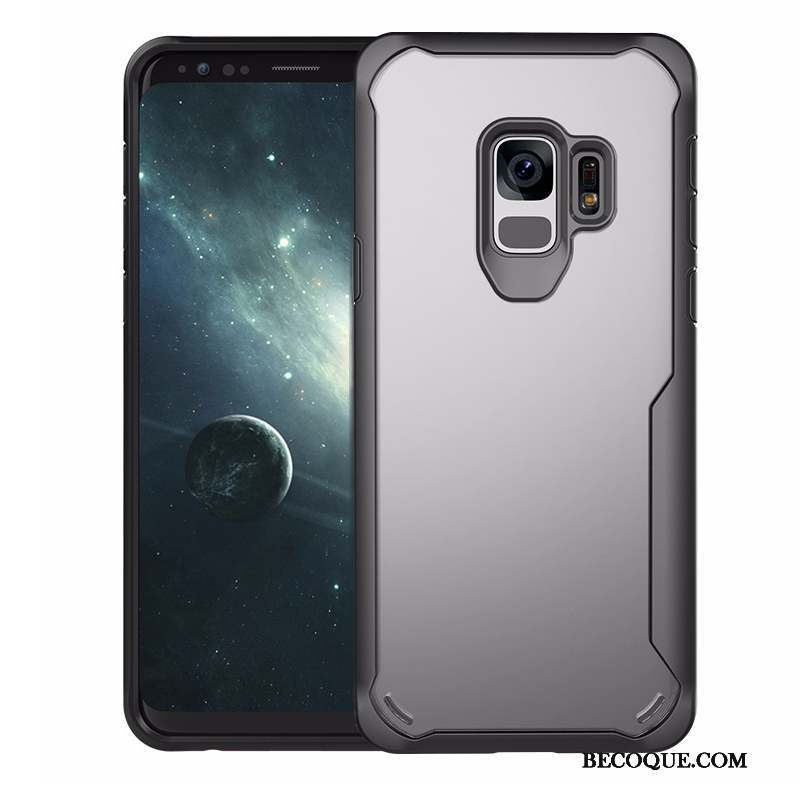 Samsung Galaxy S9+ Coque Protection Tout Compris Gris Business Transparent Fluide Doux