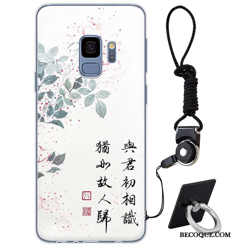 Samsung Galaxy S9 Coque Silicone Petit Fluide Doux Élégant Style Chinois Protection