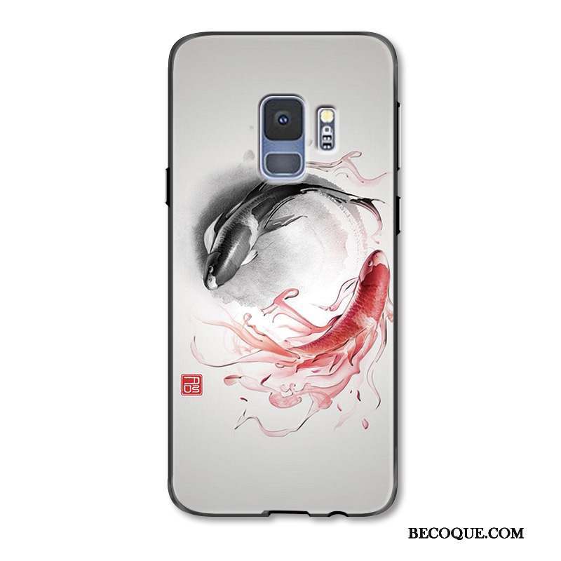 Samsung Galaxy S9 Coque Style Chinois Gaufrage Protection Squid Incassable Personnalité