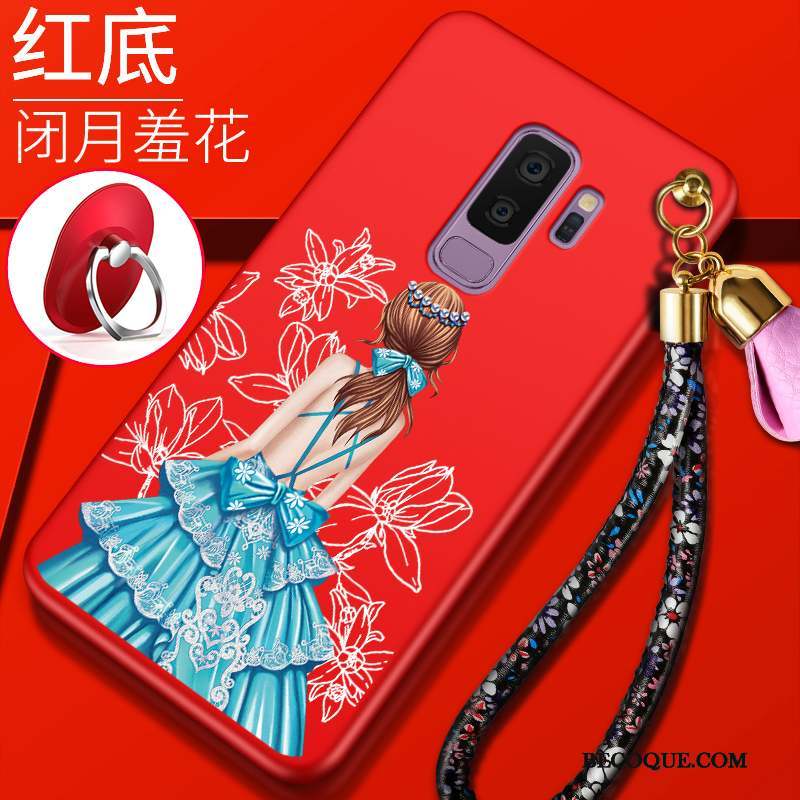 Samsung Galaxy S9+ Coque Tendance Incassable Étui Fluide Doux Protection Rouge