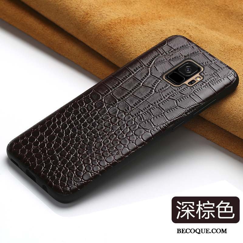 Samsung Galaxy S9 Coque Tout Compris Créatif Personnalité Étui En Cuir Très Mince Bleu