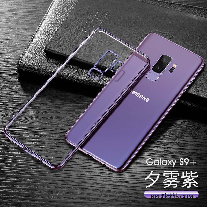 Samsung Galaxy S9+ Coque Transparent Bleu Marin Fluide Doux Tout Compris Incassable Très Mince