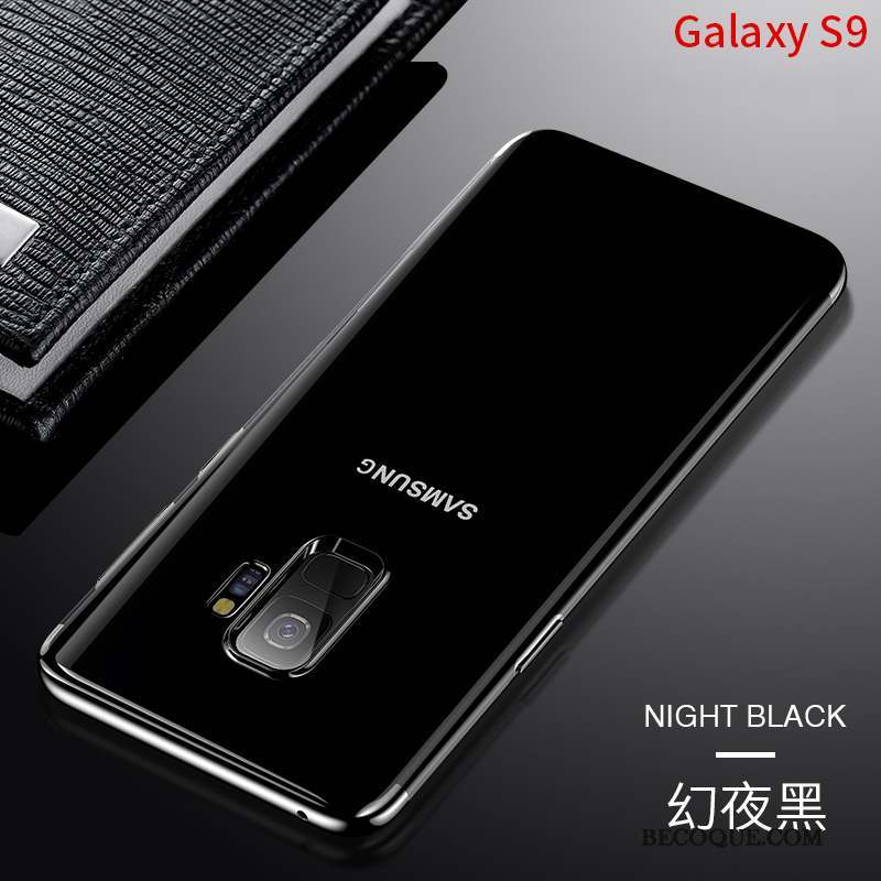 Samsung Galaxy S9 Coque Transparent Silicone Fluide Doux Marque De Tendance Bleu Très Mince