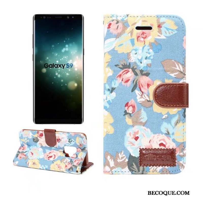 Samsung Galaxy S9 Coque Téléphone Portable Tissu Housse Noir Protection Étui