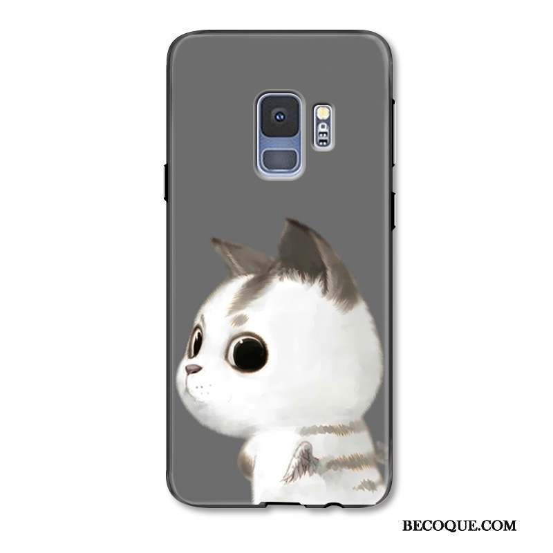 Samsung Galaxy S9+ Coque Étui Amoureux Dessin Animé Ange Protection Chat